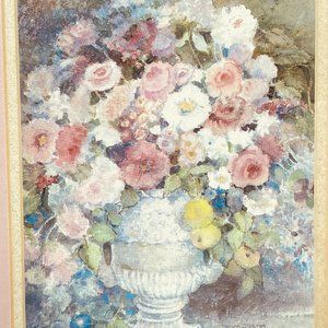 EUC Artist Dawna Barton’s "Flowers & Fruit" #155 Print, Matted, Framed, 10 x 12